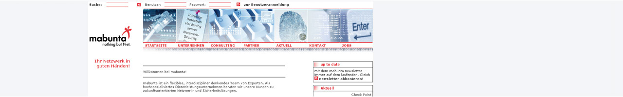 Internetauftritt mabunta | nothing but Net.